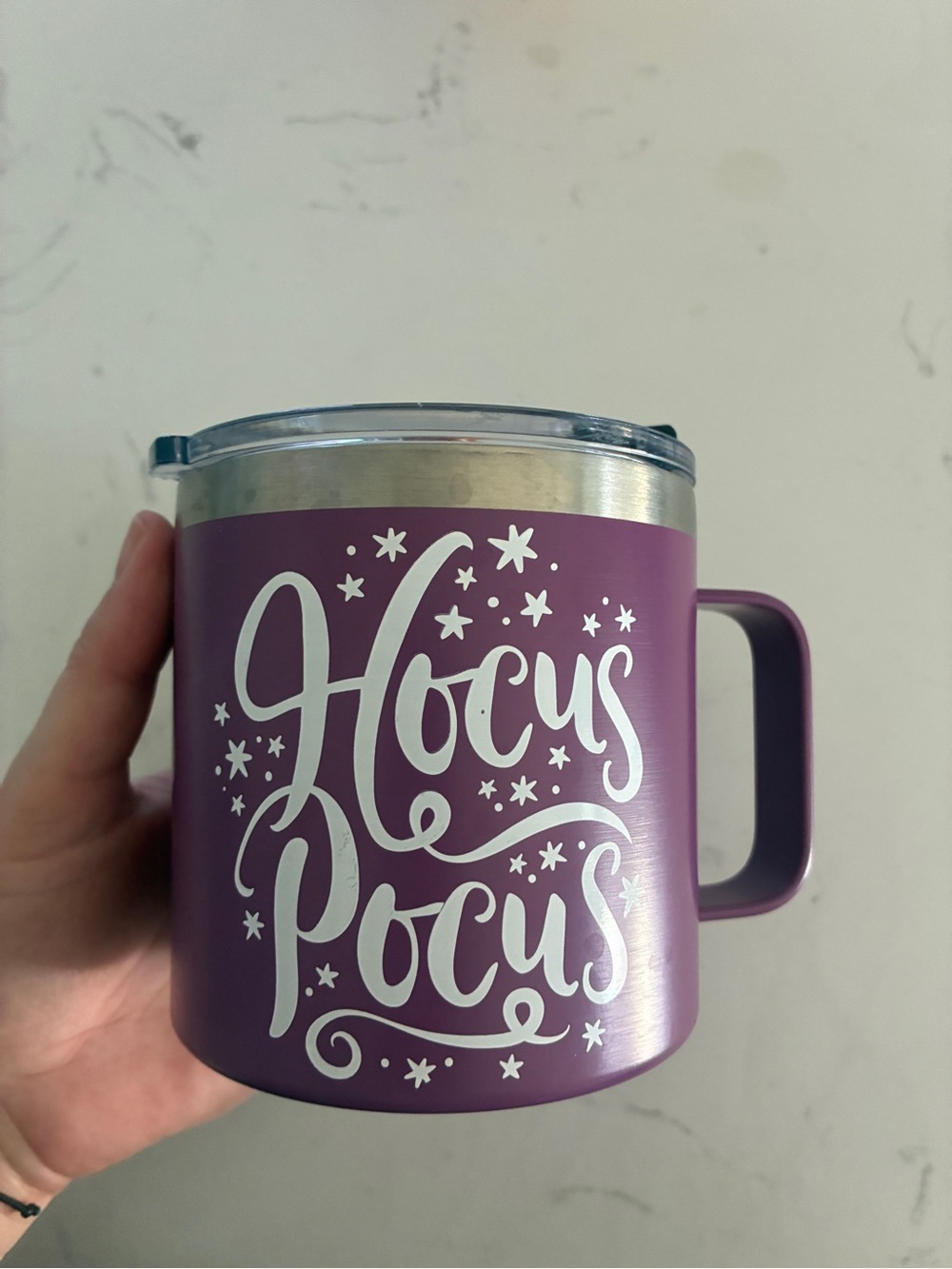 Hocus Pocus Purple Stainless Steel Insulated Mug with Lid 14 oz